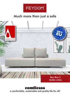 COMFICASA FEYDOM BonBon S: Convertible Sofa Bed - Mollia White  - Image 1