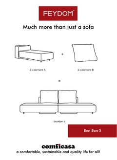 COMFICASA FEYDOM BonBon S: Convertible Sofa Bed - Mollia White  - Image 3