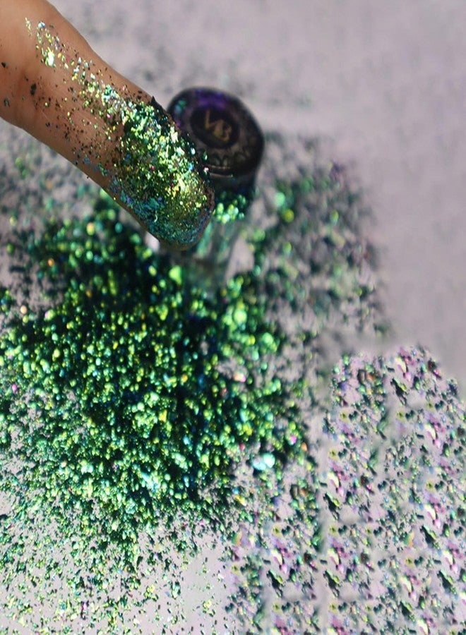 Veoni Belle Multichrome Duochrome eyeshadow flakes pigment (Shade Name - Aqua Flakes) - Image 4