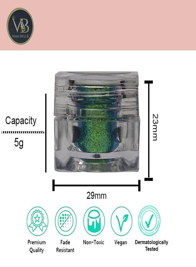 Veoni Belle Multichrome Duochrome eyeshadow flakes pigment (Shade Name - Aqua Flakes) - Image 5