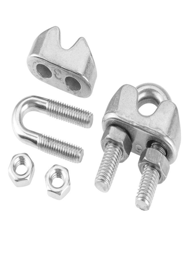 Yetaha 316 3mm 4 Pcs Simplex Duplex Egg Shape U Bolt Steel Wire Grip Grips Clamp Clips Rope Cable - Image 2