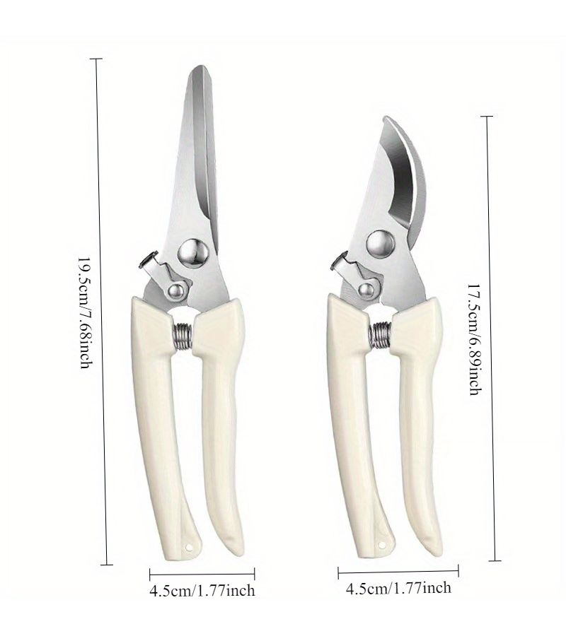 Dual Purpose Gardening Shear Set 2 Pack Straight And Curved Scissors For Cutting Flower Stems And Pruning Branches - Image 3