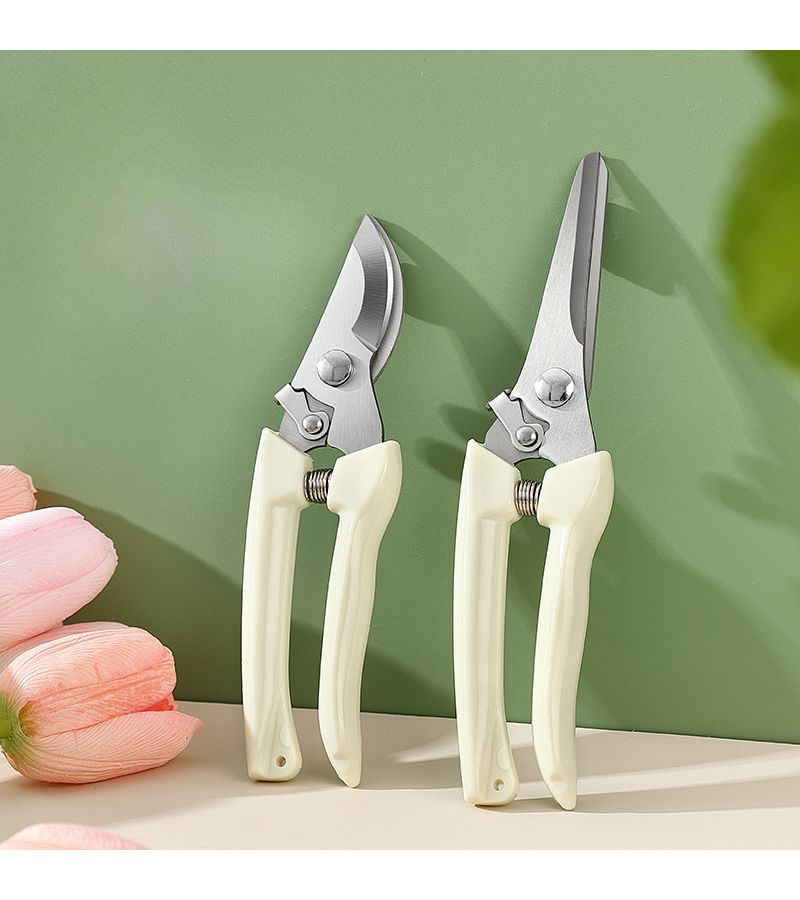 Dual Purpose Gardening Shear Set 2 Pack Straight And Curved Scissors For Cutting Flower Stems And Pruning Branches - Image 1