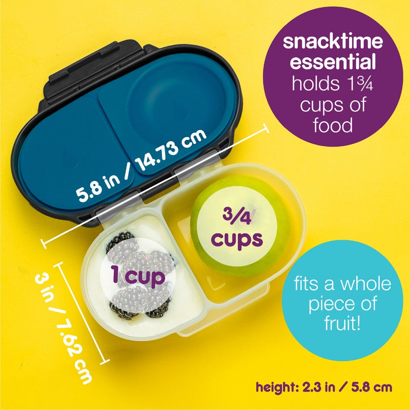 b.box Snackbox | Mini Bento Lunch Box with 2 Leakproof Compartments | Ideal for Toddlers, Kids Lunch & Snacks | Fits Whole Piece of Fruit | BPA Free - Image 4