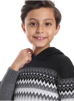 Caesar Wool Boys Pullover With Multi Design  - Image 3