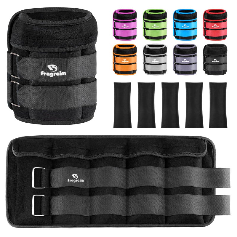 Fragraim Adjustable Ankle Weights 1-20 LBS Pair with Removable Weight for Jogging, Gymnastics, Aerobics, Physical Therapy, Resistance Training|Each 2-10 lbs, Total 20LBS, Black - Image 1
