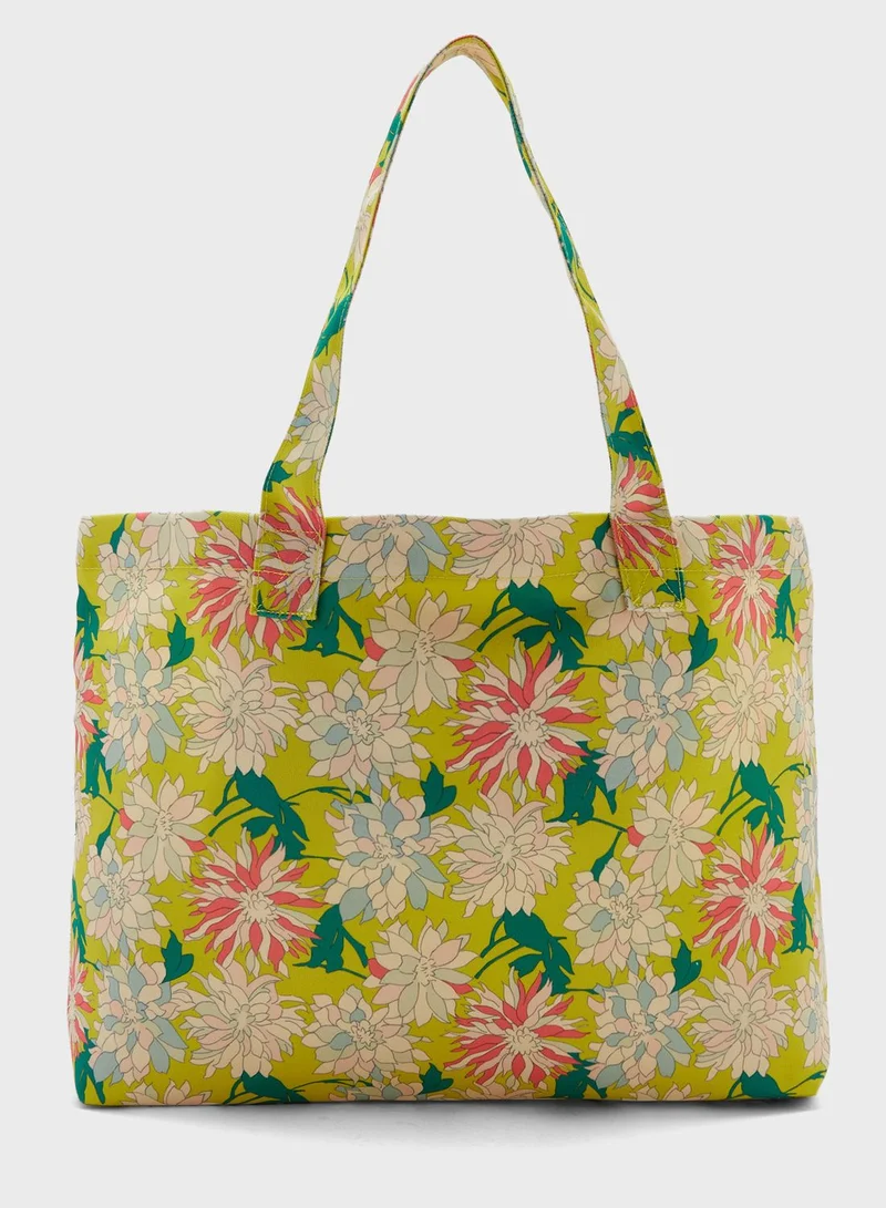 Ted Baker Kathyy Floral Printed Canvas Tote Bag