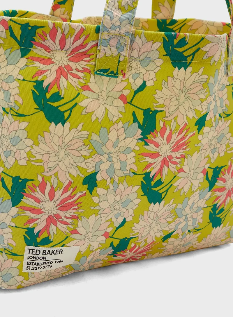Ted Baker Kathyy Floral Printed Canvas Tote Bag