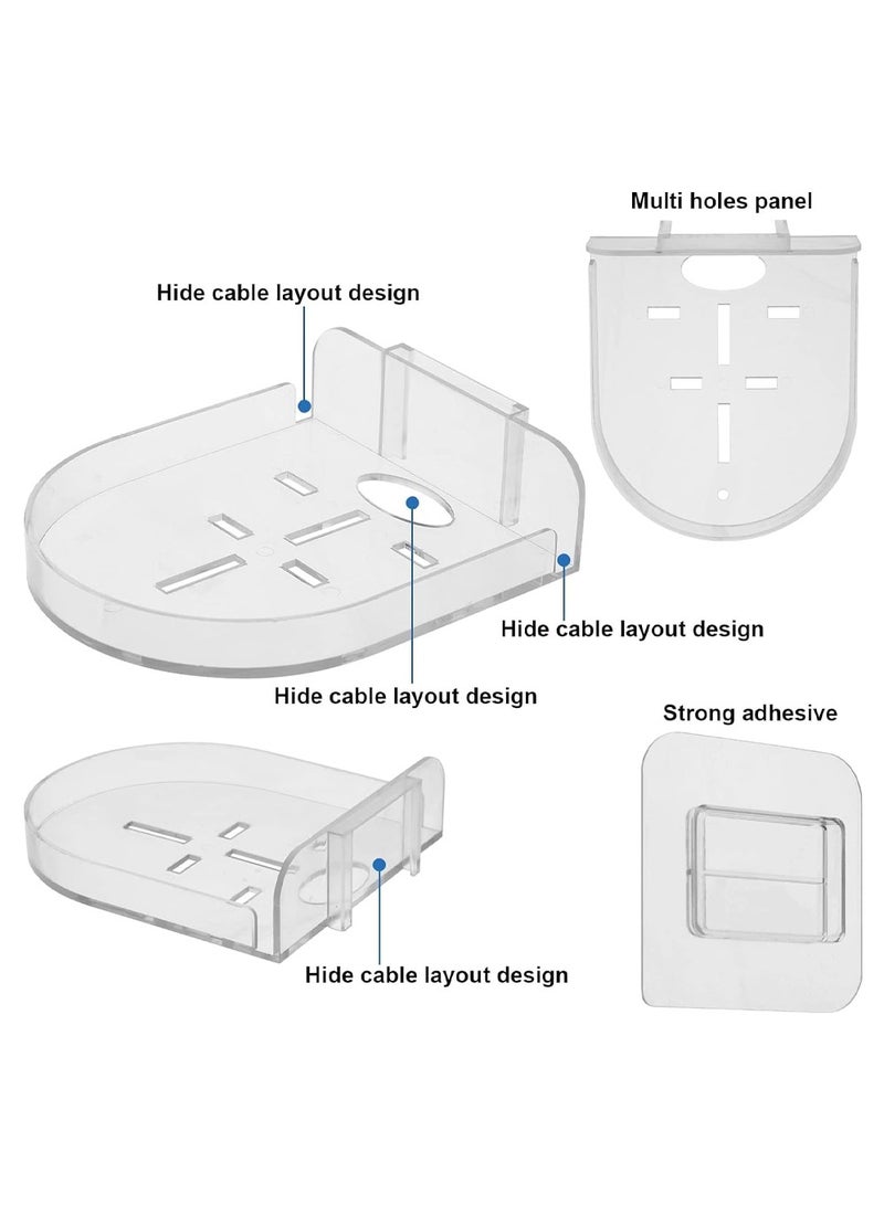 3 Pcs Acrylic Small Wall Shelf, Surveillance Bracket with Adhesive, Mini Floating Wall Shelves for Security Cameras, Webcam, Speakers, Baby Monitors, Easy to Install No Drill,11*9.5*3cm - Image 2
