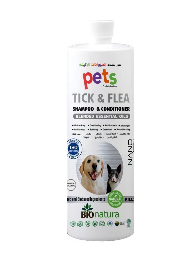 بيوناتورا Bionatura Pets Tick & Flea - 1ltr ؛ قابلة للتحلل ، الطبيعي وغير السامة - Image 1