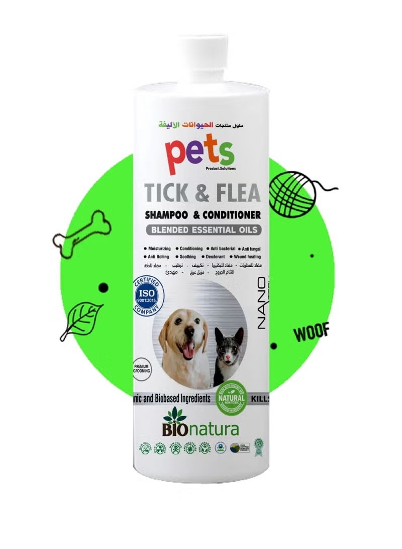 بيوناتورا Bionatura Pets Tick & Flea - 1ltr ؛ قابلة للتحلل ، الطبيعي وغير السامة - Image 2