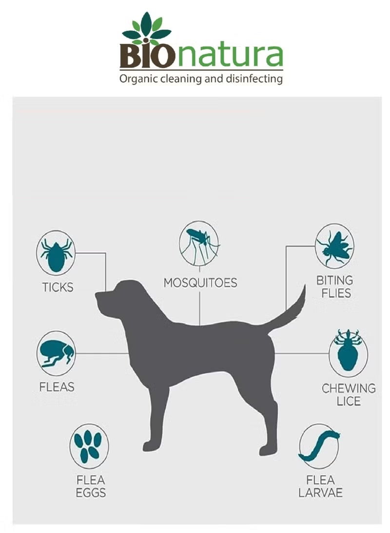 بيوناتورا Bionatura Pets Tick & Flea - 1ltr ؛ قابلة للتحلل ، الطبيعي وغير السامة - Image 4