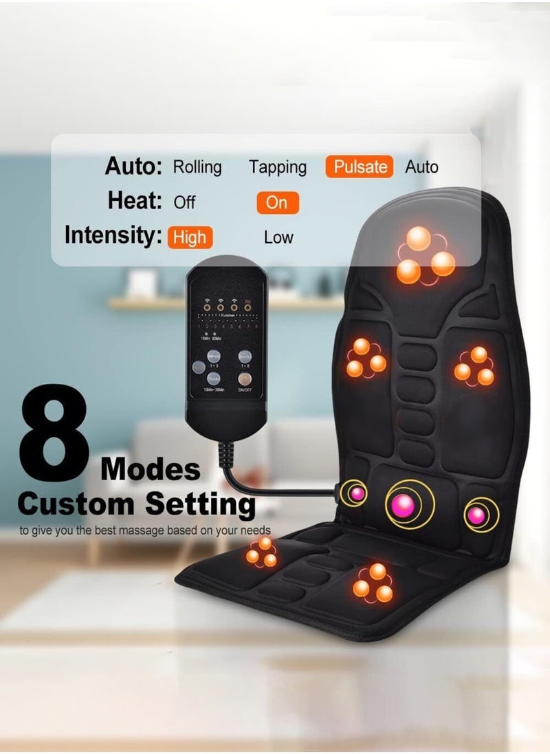 Portable Heating and Vibrating Chair Pad, Full-Body Deep Tissue Massager with 2 Adapters, Perfect for Office, Home, and Car Use