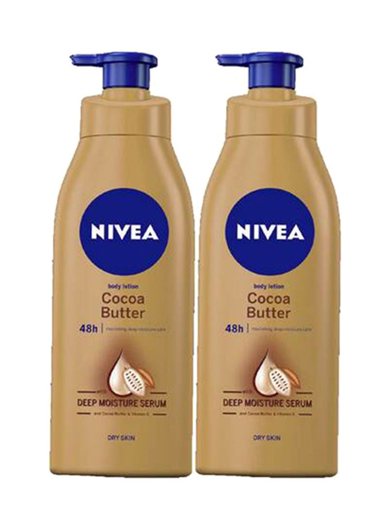 Nivea Cocoa Butter Body Lotion With Deep Moisture Serum Pack Of 2