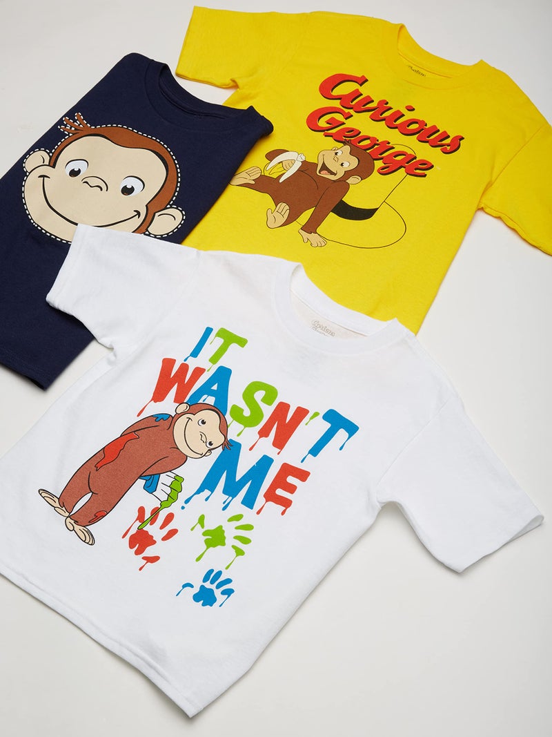 Curious George boys Assorted Tee 3-pack No 1 fashion t shirts, Assorted 2, 4T US - Image 3