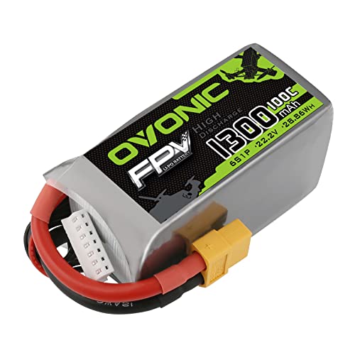 OVONIC بطارية ليثيوم بوليمر OVONIC 6S 100C 1300mAh 22.2V مع موصل XT60 لطائرات الدرون الرباعية FPV - Image 1