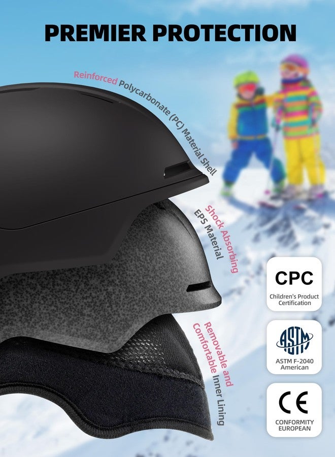 InnerKing Kids Ski Helmet and Goggles, Lightweight Boys Ski Helmet, Reinforced PC Shell & Shock-Absorbing EPS Foam & Soft Lining, Girls Snowboard Helmet 10 Vents, Snow Sport Helmets for Teens - Black - Image 2