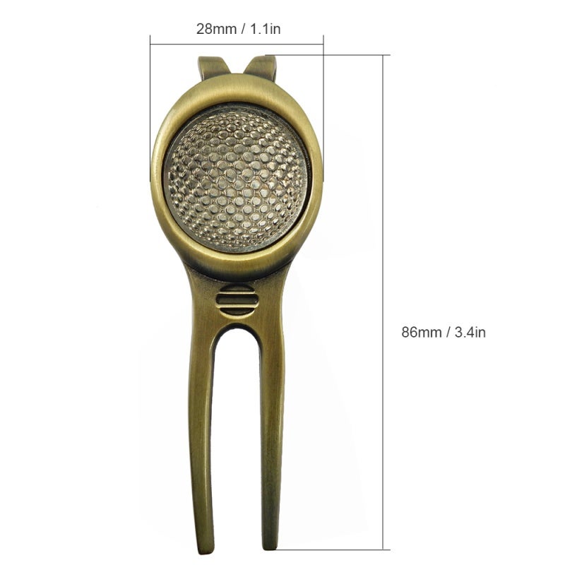 Caiton Divot Tool: Heavy-duty Zinc Alloy Material, Ergonomic Palm-fit Design - Marker-attached Golf Accessory for Golfers - Image 5