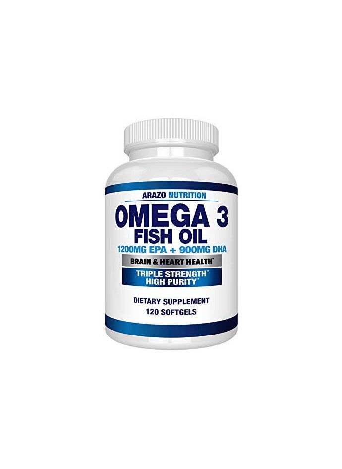 Arazo Nutrition Omega 3 fish oil to strengthen iron in the body 4,080mg - High EPA 1200mg + DHA 900mg (120 Count)  - Image 2