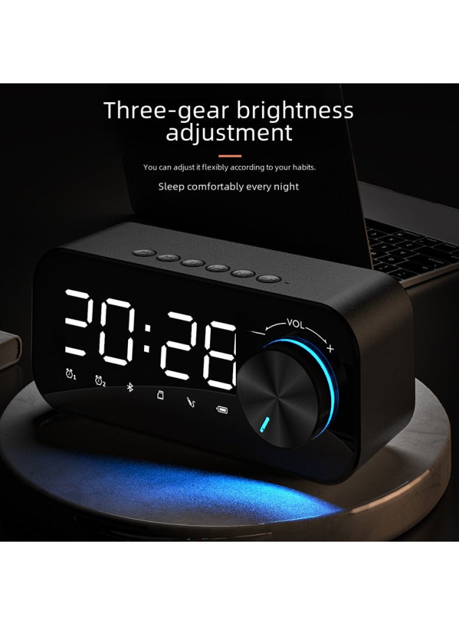Neutral New Heavy Subwoofer Mini Bluetooth Speaker Card Dual Alarm Clock Applet Wireless Gift Bluetooth Stereo - Image 3