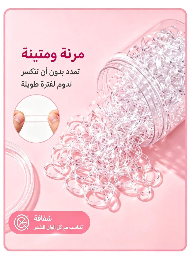 BlueHole Boxed Clear Kids Mini Hair Ties, Soft & No‑Pull, Mini Elastic Ponytail Holders for Baby Girls, 1500 Pieces - Image 5