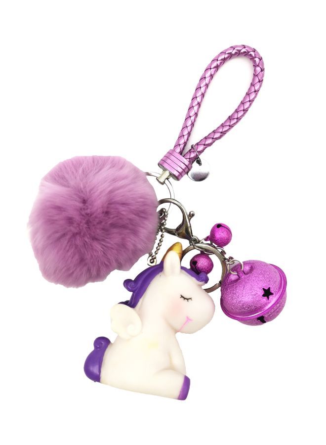 NIBEMINENT DIY Unicorn Cartoon Figures Keychain Purple/White/Silver
