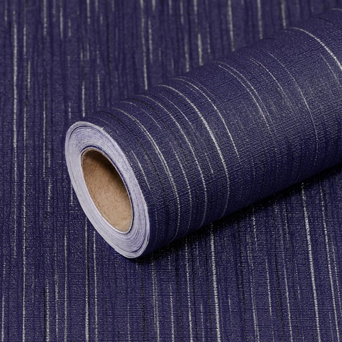 NAVY BLUE GRASSCLOTH PEEL AND STICK WALLPAPER 157X120 VINTAGE WALLPAPER REMOVABLE WATERPROOF FOR ROOM WALLS CABINETS FURNITURE DRAWERS DESK