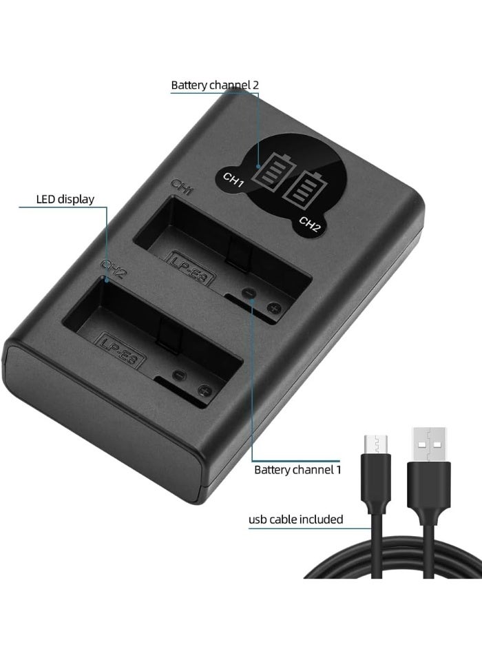 Dual Slot LC-E8 Quick Battery Charger Compatible with LP-E8 Batteries for Canon EOS Rebel T2i T3i T4i T5i 550D 600D 650D 700D X4 X5 X6 X6i X7i, Not Compatible with Rebel T2 T3 T4 T5 - Image 2
