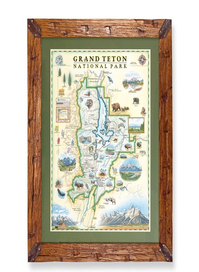 Xplorer Maps Grand Teton National Park Map Poster - 18x24 Vintage-Style Lithographic Print with Soy-Based Inks - Unique Gift for Travelers, Teachers, History Buffs - Made in USA - Image 2