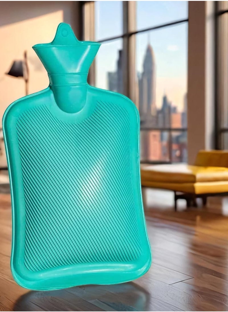 Sumbow - Hot Water Bag in Hot & Cold Therapies, 2L Hot Water Bag for Menstrual Cramps, Neck and Shoulder Pain Relief, Hand Feet Warmer Color Green. - Image 1