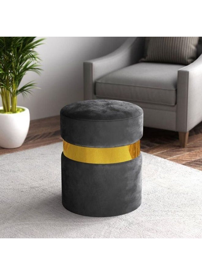 Luxury Pouf with Steel Frame – Modern Design Combining Comfort and Durability, Gray