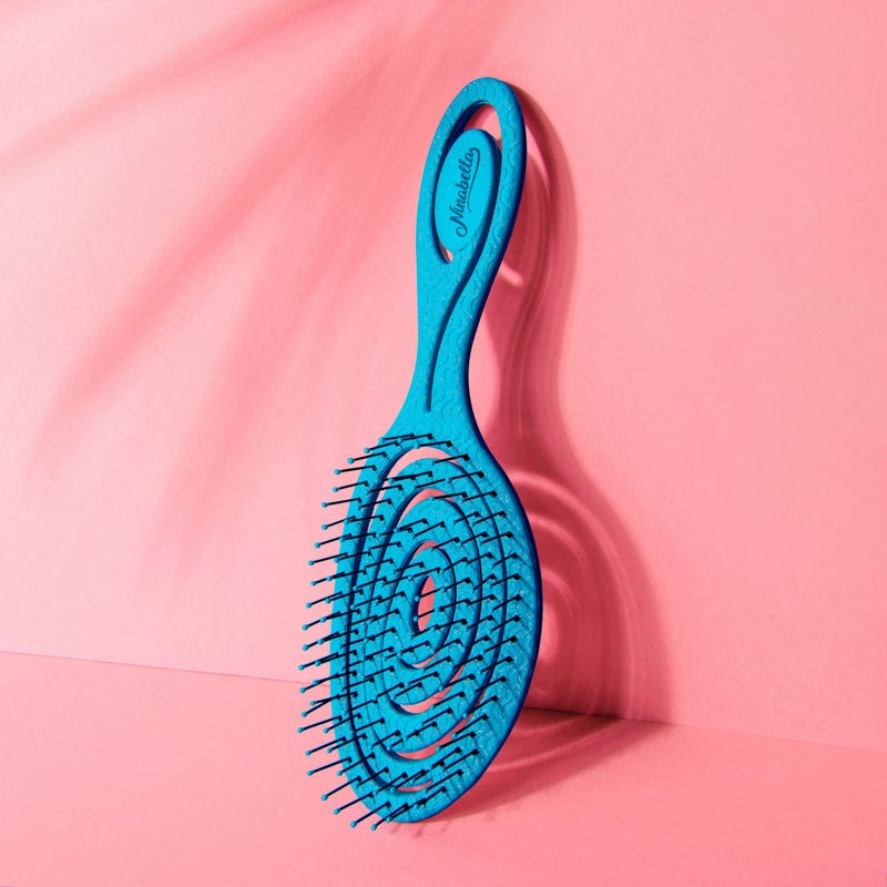 Ninabella Detangle Hair Brush for Women & Men - Does not Pull - Straightening Brushes for Straight & Curly Hair - Unique Spiral Detangling Hairbrush - Ocean Blue - Image 5