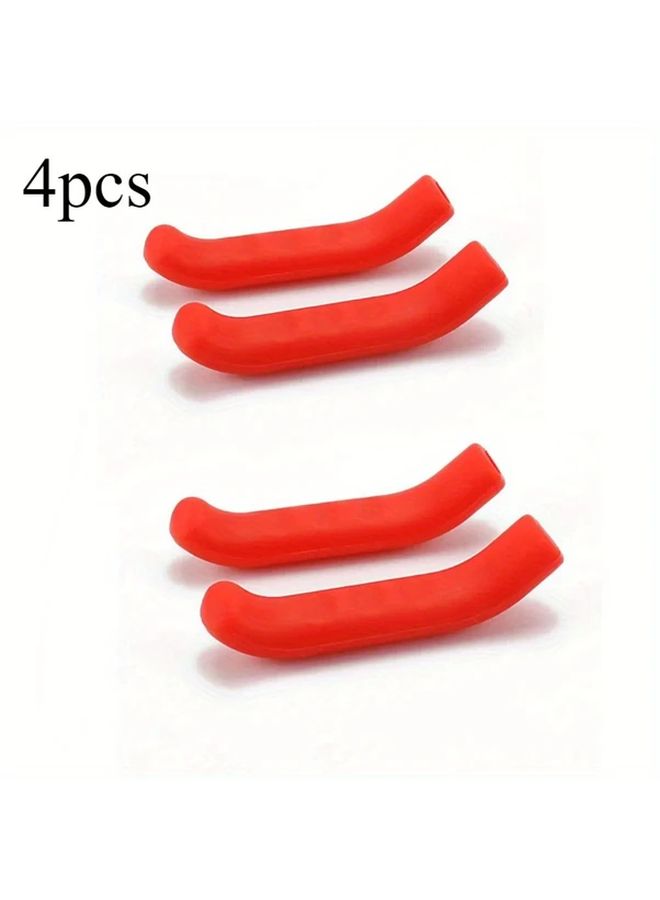 4 Pcs Silicone Bicycle Brake Lever Covers Gray Non Slip Grip Universal Fit Durable Mixed Color Handlebar Grips for Cycling Comfort and Control - Image 2