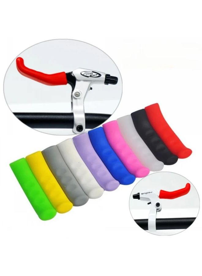 4 Pcs Silicone Bicycle Brake Lever Covers Gray Non Slip Grip Universal Fit Durable Mixed Color Handlebar Grips for Cycling Comfort and Control - Image 1