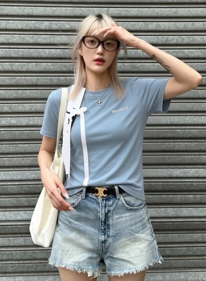 تايك تو Blue Regular Fit Round Neck T-Shirt