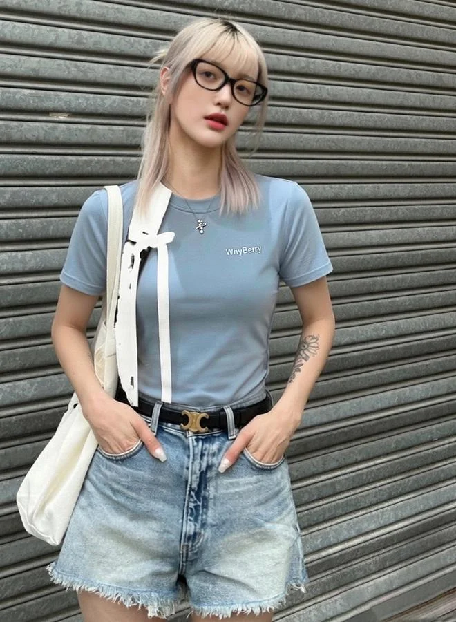 تايك تو Blue Regular Fit Round Neck T-Shirt