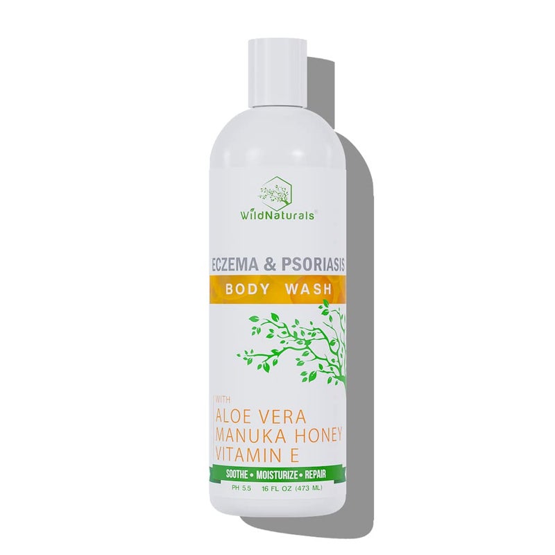 Wild Naturals Moisturizing Eczema Body Wash â€“ Gentle Psoriasis Body Wash for Itchy, Dry Skin Relief â€“ Eczema Soap for Redness and Flareups â€“ Hydrating Cleanser for Women and Men - Image 1