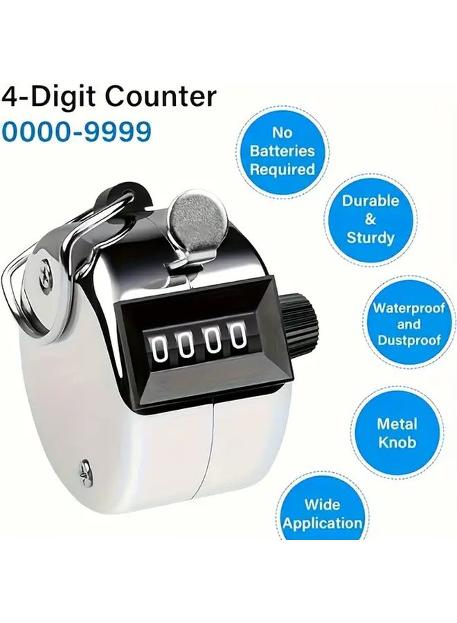 Black Handheld 4 Digit Manual Click Counter for Counting Events Coaching and Sports - Image 4