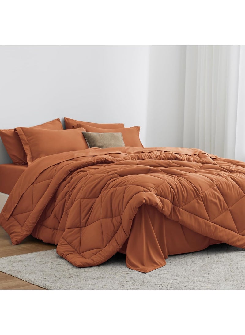 سيجنولا لحاف سيجنولا دايموند مايكروفايبر ثقيل، 3.5 كجم، طقم من 1 لحاف (180 سم × 240 سم)، بطانية سرير مزدوجة فائقة النعومة للشتاء لون تيراكوتا - Image 2