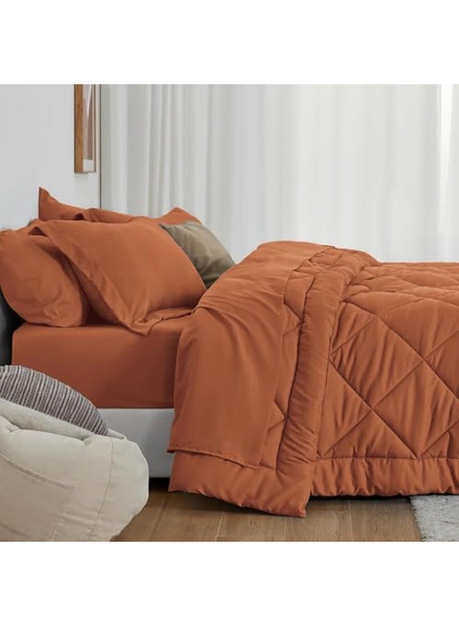 سيجنولا لحاف سيجنولا دايموند مايكروفايبر ثقيل، 3.5 كجم، طقم من 1 لحاف (180 سم × 240 سم)، بطانية سرير مزدوجة فائقة النعومة للشتاء لون تيراكوتا - Image 3