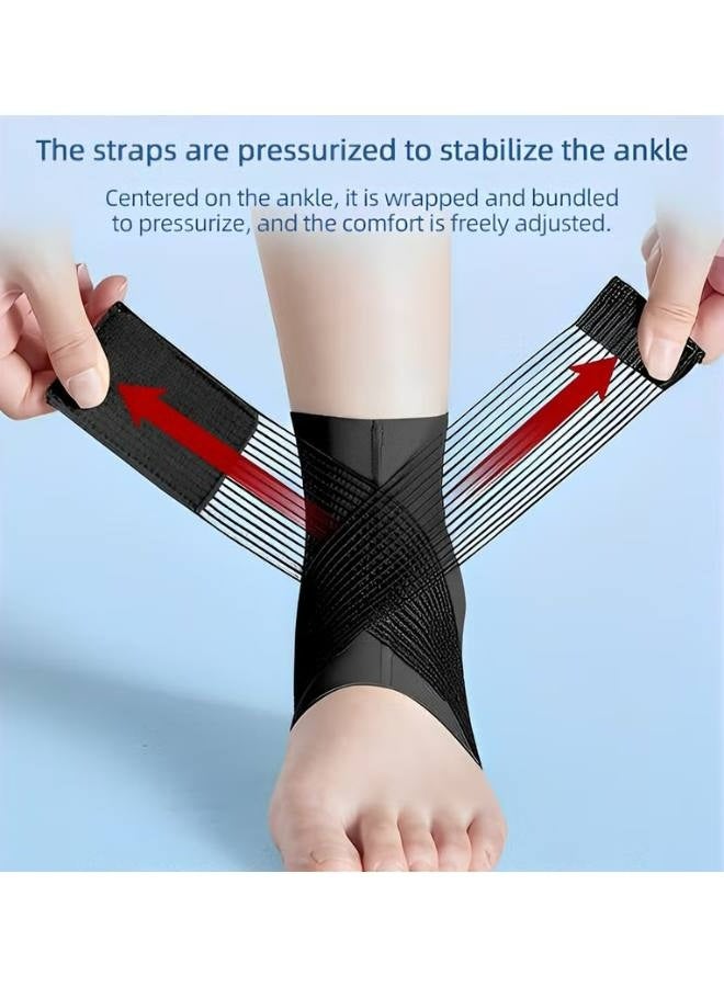 دعامة كاحل فاخرة بحزام قابل للتعديل ووسادة جل، وغطاء سيليكون للكاحل لدعم الكاحل وتخفيف الألم، ودعامة كاحل للالتواء والتهاب اللفافة الأخمصية وآلام الكاحل - Image 2