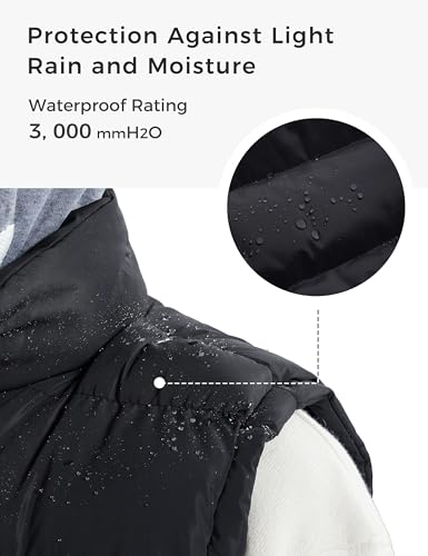 ZSHOW Men's Black Vest Removable Hooded Winter Vest Outerwear Jackets(Black,XL) - Image 4
