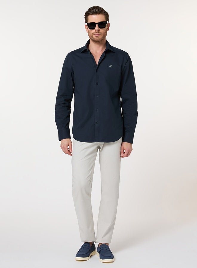 Mannerism The Smooth Drape Navy Twill Shirt with Fluid Movement - Image 3