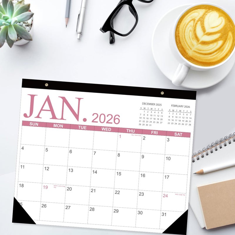 Tuun Fuplan Calendar 2026 - Desk Calendar from January 2026 to June 2027, 2026 Desk Calendar with Holiday Marked, Premium Paper for Organizing, 11'' x 14'',Four Color - Image 5