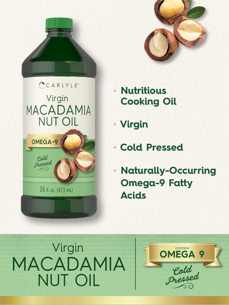 Carlyle Macadamia Nut Oil | 3 x 16 oz Bottles | Premium Cold Pressed | Food Grade | Vegetarian, Non-GMO, Gluten Free | Virgin Oil | Safe for Cooking, Great for Hair and Skin - Image 3
