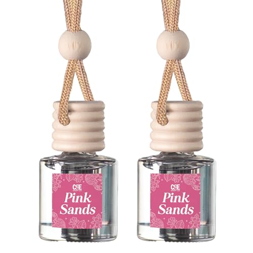 CE Craft Co Hanging Car Air Freshener Diffuser 2 Pack Long Lasting Fragrance Oil Car Freshener Glass Bottle Auto Air Freshener Made in USA Pink Sands - Image 1