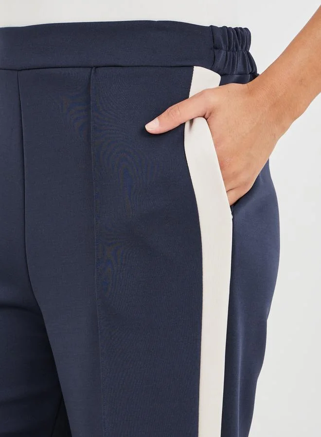 Styli Styli Scuba Wide Leg Joggers with Side Seam Panel