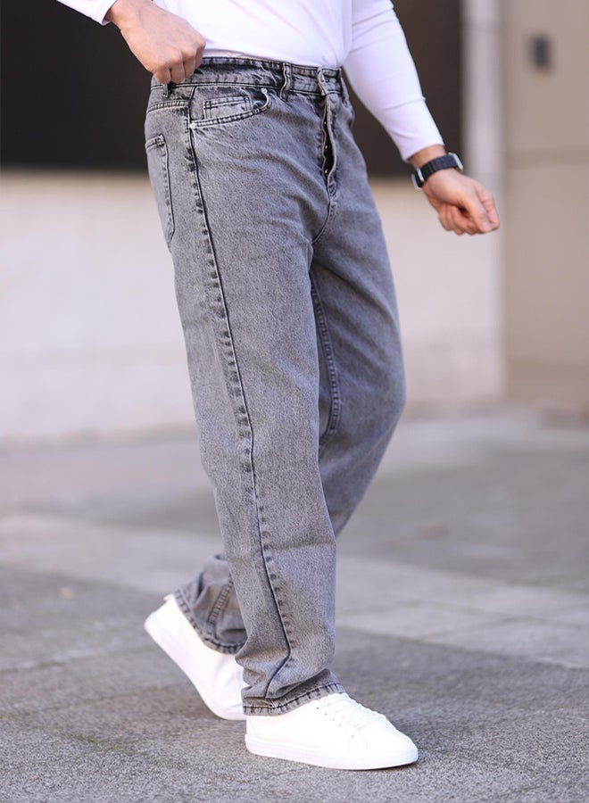 trendyol Gray Baggy Fit Jeans Denim Trousers  TMNAW24JE00027 - Image 1