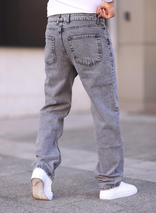 trendyol Gray Baggy Fit Jeans Denim Trousers  TMNAW24JE00027 - Image 5
