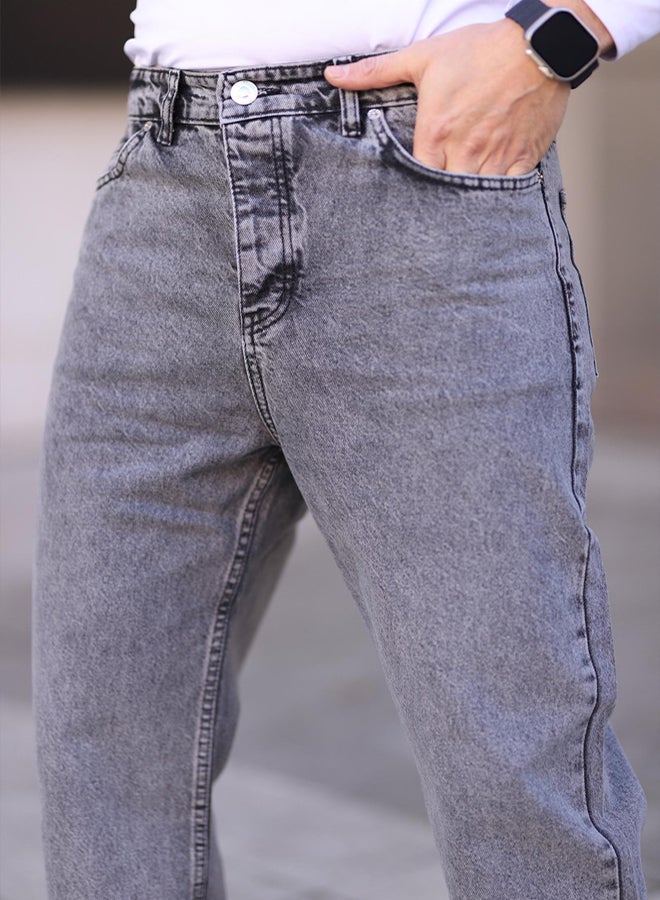 trendyol Gray Baggy Fit Jeans Denim Trousers  TMNAW24JE00027 - Image 4